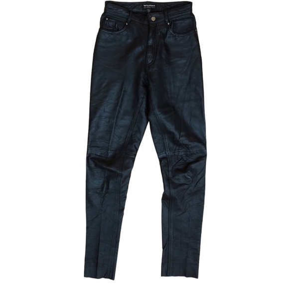 Wilson's 100% Real Genuine Black Leather Vintage High Waist Jeans - 6 - Picture 4 of 13